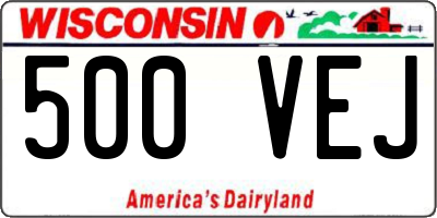 WI license plate 500VEJ