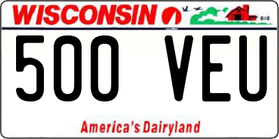 WI license plate 500VEU