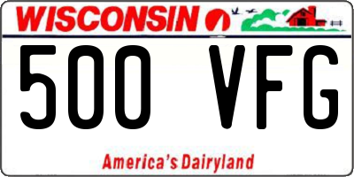 WI license plate 500VFG