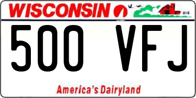 WI license plate 500VFJ