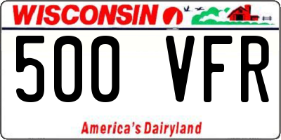 WI license plate 500VFR
