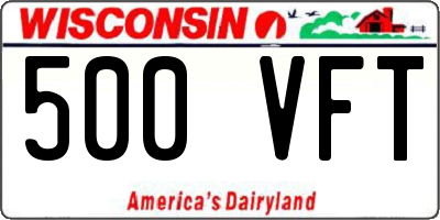 WI license plate 500VFT