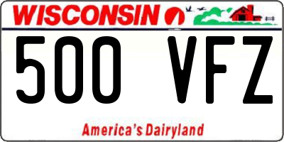 WI license plate 500VFZ
