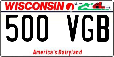WI license plate 500VGB