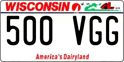 WI license plate 500VGG
