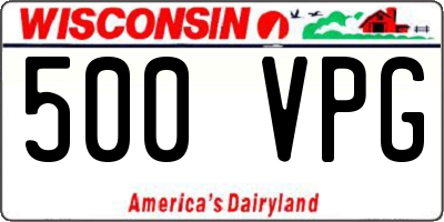 WI license plate 500VPG