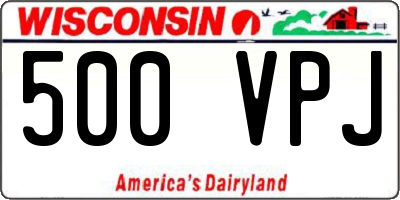 WI license plate 500VPJ