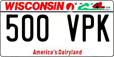 WI license plate 500VPK