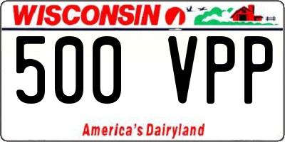 WI license plate 500VPP