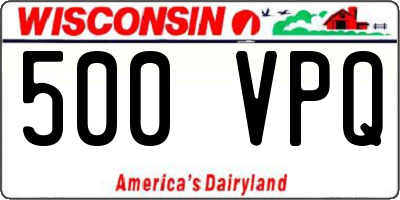 WI license plate 500VPQ
