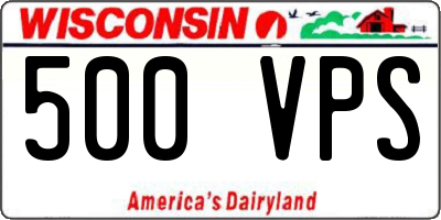 WI license plate 500VPS