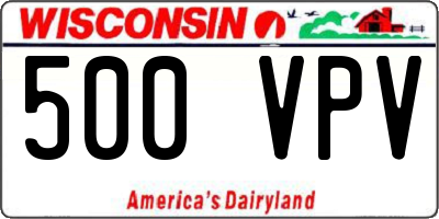 WI license plate 500VPV