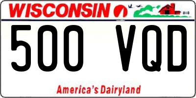 WI license plate 500VQD