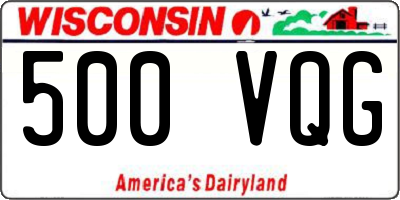 WI license plate 500VQG