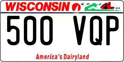 WI license plate 500VQP