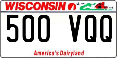 WI license plate 500VQQ