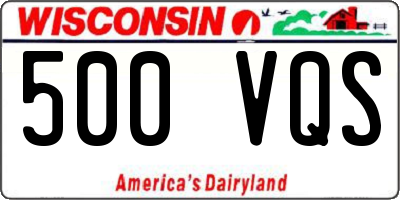 WI license plate 500VQS