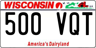 WI license plate 500VQT