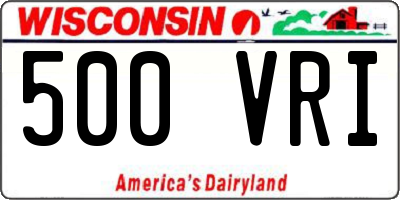 WI license plate 500VRI