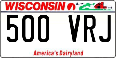 WI license plate 500VRJ