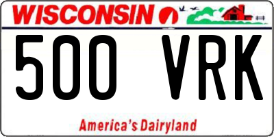 WI license plate 500VRK