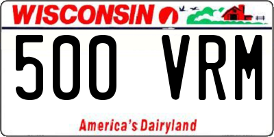 WI license plate 500VRM