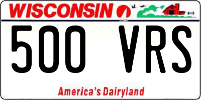 WI license plate 500VRS