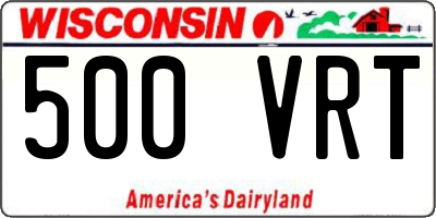 WI license plate 500VRT