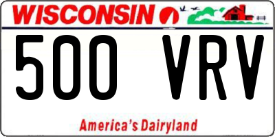 WI license plate 500VRV