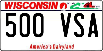 WI license plate 500VSA