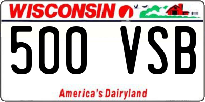 WI license plate 500VSB