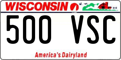 WI license plate 500VSC