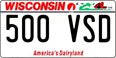 WI license plate 500VSD