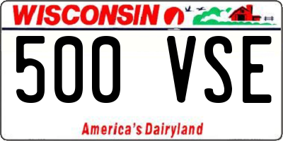 WI license plate 500VSE