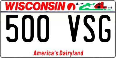 WI license plate 500VSG