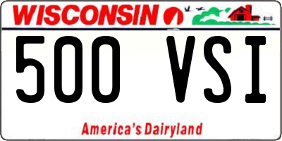 WI license plate 500VSI