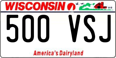 WI license plate 500VSJ