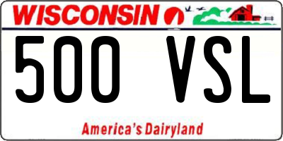 WI license plate 500VSL