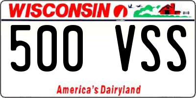 WI license plate 500VSS