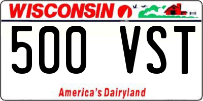 WI license plate 500VST
