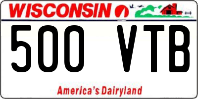 WI license plate 500VTB