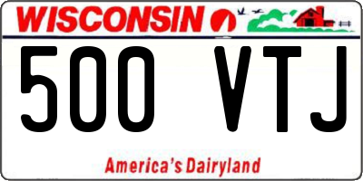 WI license plate 500VTJ