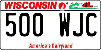 WI license plate 500WJC