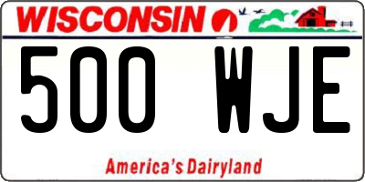 WI license plate 500WJE