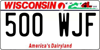WI license plate 500WJF