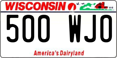 WI license plate 500WJO