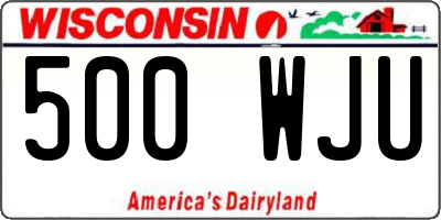 WI license plate 500WJU