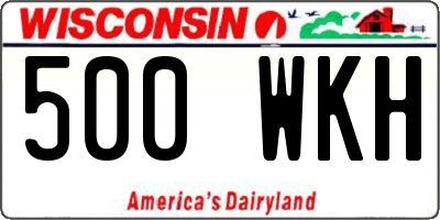 WI license plate 500WKH