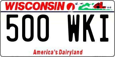 WI license plate 500WKI