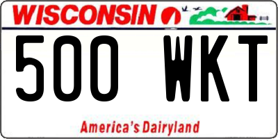WI license plate 500WKT